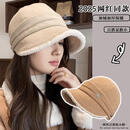 【加厚款】2025年秋冬新款宽显脸小外出可挂口罩加绒加厚保暖百搭 卡其色【加厚款】