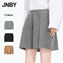 JNBY/江南布衣【商场同款】25秋新品短裤羊绒羊毛A型宽松5P9E13390 073/杂烟灰 M