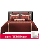 爱慕 皇锦暖真丝印花被套四件套-飞鸟衔花HJ11804 红色 被套四件套