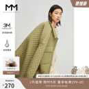 MM麦檬秋季军绿菱形格棉服大口袋纯棉外套女5C9180041 深军绿 165/88A/L