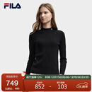 FILA 斐乐官方女子编织衫2025冬时尚简约修身小高领套头毛衣