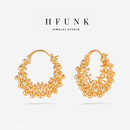 【双旦钜惠】铜合金烟花小众设计感独特圈圈超闪轻奢百搭爆款耳环 金色