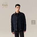 鄂尔多斯1980新品灯芯绒翻领男装通勤菱形棉服26早春 1980蓝 XL 180/100A