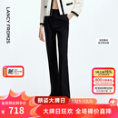 朗姿黑色高腰直筒裤通勤百搭西裤高级感气质长裤2025年秋季新款女 黑色2 L