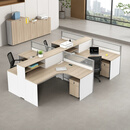 职员桌办公室员工办公桌十字型双4人6人工位卡座财务屏风桌椅卡座 F型六人位（不含柜椅） 【E0环保板材】