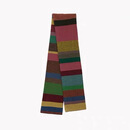 【彩虹方糖】时尚经典多色条纹纯绵羊毛围巾围脖冬季保暖女秋冬 彩色
