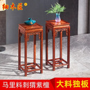 细木匠红木家具非洲花梨（学名：刺猬紫檀）新中式花几实木花架客厅摆件架实木景盆架子原木花瓶架 万字花几33/33/80高