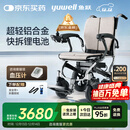 鱼跃(yuwell)电动轮椅车D130FL老人专用全自动智能可折叠轻便代步锂电