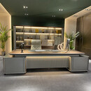 RSRDDY劳瑞斯系列高端老板桌轻奢总裁桌大气董事长办公室大班台经理带灯 3.2米老板桌+3.6米文件柜+老板椅