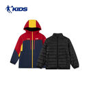 乔丹男童装新年款拜年服本命年三合一厚外套2026新款羽绒服两件套风衣 釉底红/黑色 140