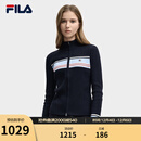 FILA 斐乐官方女士编织外套2025冬新款时尚休闲修身拼色拉链开衫 传奇蓝-NV M 165/84A/M