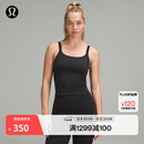 lululemon丨Ebb to Street 女士前后 U 领短款运动背心 B/C LW1ERWS 黑/黑 S /6