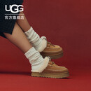 UGG秋季女士时尚舒适厚底系带休闲半拖包头拖 1158260CHE|栗色38