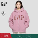 盖璞女装2025秋季新款Logo灯芯绒贴布绣宽松连帽衫保暖卫衣792561