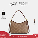 蔻驰（COACH）奥莱女士女包经典标志LAUREL 31号流浪包单肩包斜挎包腋下包 IM/棕黄色/棕色