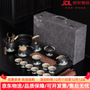 LILICY轻奢高档茶具套装新中式国风陶瓷功夫茶具黑陶山水纹泡茶壶茶杯高 请注意选择好-规格/颜色