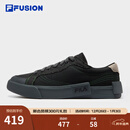 FILAFUSION斐乐潮牌帆布鞋男鞋2025秋季新款拼接时尚黑色板鞋男 黑/斑皮棕-BB 42