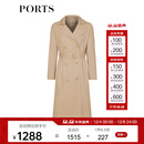 PORTS宝姿女装 秋冬新品女装长袖长风衣SL9T003LWD042 流沙驼 XS (2)