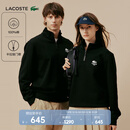 LACOSTE法国鳄鱼男女同款25秋冬新款时尚半拉链套头卫衣|SH2735 031/黑色 M