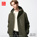 优衣库男装女装高性能复合连帽外套保暖夹克含羽绒智暖衣478277 39 棕黑色 L