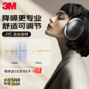3M 隔音耳罩舒适降噪可折叠头戴式消音睡眠耳罩防噪音耳罩 97042