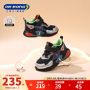 江博士（DR·KONG）冬季男女童舒适学步鞋 潮流时尚灯鞋魔术贴儿童运动鞋 黑/银/灰 27 脚长约16.2-16.8