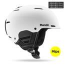 南恩滑雪头盔男女mips防撞单双板保暖透气一体式雪盔 哑白 M