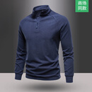 【专柜轻奢】秋冬休闲卫衣男德绒立领半拉链长袖潮流纯色上衣HL 藏青色 【双面德绒】 L 【建议130-145斤】