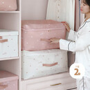 被子收纳袋搬家打包袋棉被衣物防潮防霉 【彼得蓝 L+love粉 L】  