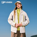 FILA FUSION斐乐潮牌女士棉服两件套2026春新款休闲宽松保暖外套 云白色-WT S 160/80A/S