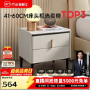 芝华仕（CHEERS）现代收纳储物岩板轻奢高级感小柜子边柜简易主次卧室床头柜G037白