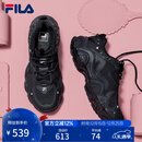 FILA斐乐猫爪鞋女鞋老爹鞋休闲鞋女休闲复古厚底运动鞋 猫爪四代-黑BK 37.5