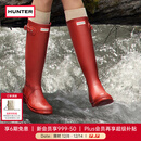 HUNTER雨靴户外露营女鞋惠灵顿经典英伦防水防滑骑士靴女长筒女靴高筒靴 哑光军红色/MLR 36