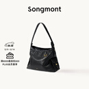 Songmont山下有松循迹系列hobo包植鞣牛皮斜挎软包【李娜同款】 烟墨黑 小号 现货