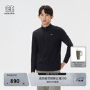 KOLON SPORT/可隆户外长袖T恤 男士仿羊驼质感半拉链长袖T恤 LHZT5WN097-BK 黑色 L 175/96A
