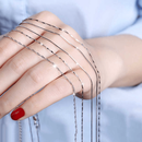 周大生PT950铂金项链女铂金毛衣链铂金锁骨链铂金素链女百搭女款项链 铂金O字链 40cm