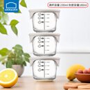 乐扣乐扣（LOCK&LOCK）婴儿辅食盒宝宝耐热玻璃辅食碗可冷冻储存保鲜盒 暖灰圆形230ML*3