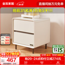全友家居奶油风床头柜小方糖家用卧室床头柜抽屉置物柜储物收纳小柜子 床头柜*1