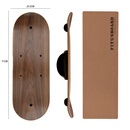 FITUSBOARD专业旋转平衡板成人儿童前刃后刃单板双板滑雪冲浪陆冲核心训练板 北美胡桃套装