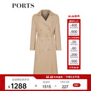 PORTS宝姿女装 秋冬新品女装长袖长风衣SL9T003LWD042 流沙驼 XS (2)
