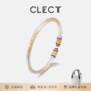 Clect珂里银手镯足银9999纯银镯子实心银首饰珐琅彩高级生日礼物送老婆