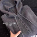 【轻奢爆款】连帽通勤纯色套头针织衫秋冬百搭长袖上衣毛衣显瘦 高级灰【品质保证】 3XL 【建议140-160斤】