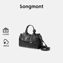 Songmont山下有松循迹mini见物小挎包无性别植鞣手提斜挎包 烟墨黑 现货