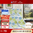 富安娜家纺毛毯 双人加大空调毯午睡毯法兰绒毯子 邂逅阳光180*200cm 绿