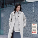 edition【董洁同款】风衣外套女2025秋季新款衬衫领长款风衣外套 矿灰色 S
