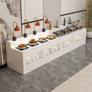 大匠传成自助餐餐桌分餐台保温餐桌 水果菜品展示台柜3米单面凹槽DJ-266