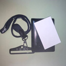 配发款折叠卡套磁吸公A证件套支持单位定制 真皮磁吸卡套+合金卡托挂绳