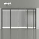 鑫迪钛镁合金门厨房阳台门定制玻璃门推拉门防水防潮摩登系列 两轨两扇推拉门无包