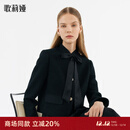 歌莉娅（GOELIA）小香风套装女冬季新款气质短外套半裙两件套1C1CAB030 00B黑色 L