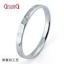 GsunG铂金PT950手镯女款白金男女款情侣款手镯简约时尚弹簧扣手镯 铂金950手镯，按克计价